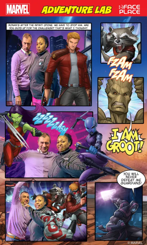 Marvel Adventure Lab sample print out: Guardians of the Galaxy story